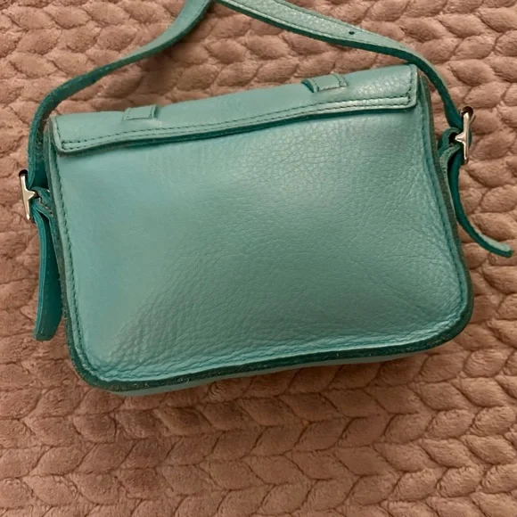 Dr. Martens Teal Green Genuine Leather Crossbody Saddle BAG Satchel - Picture 3 of 14